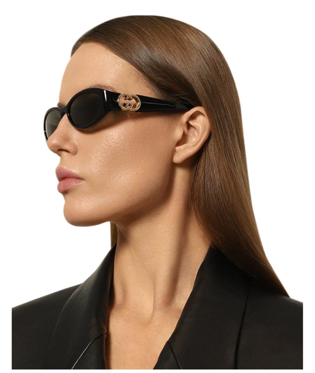 GUCCI Черные пластиковые солнцезащитные очки, фото 8