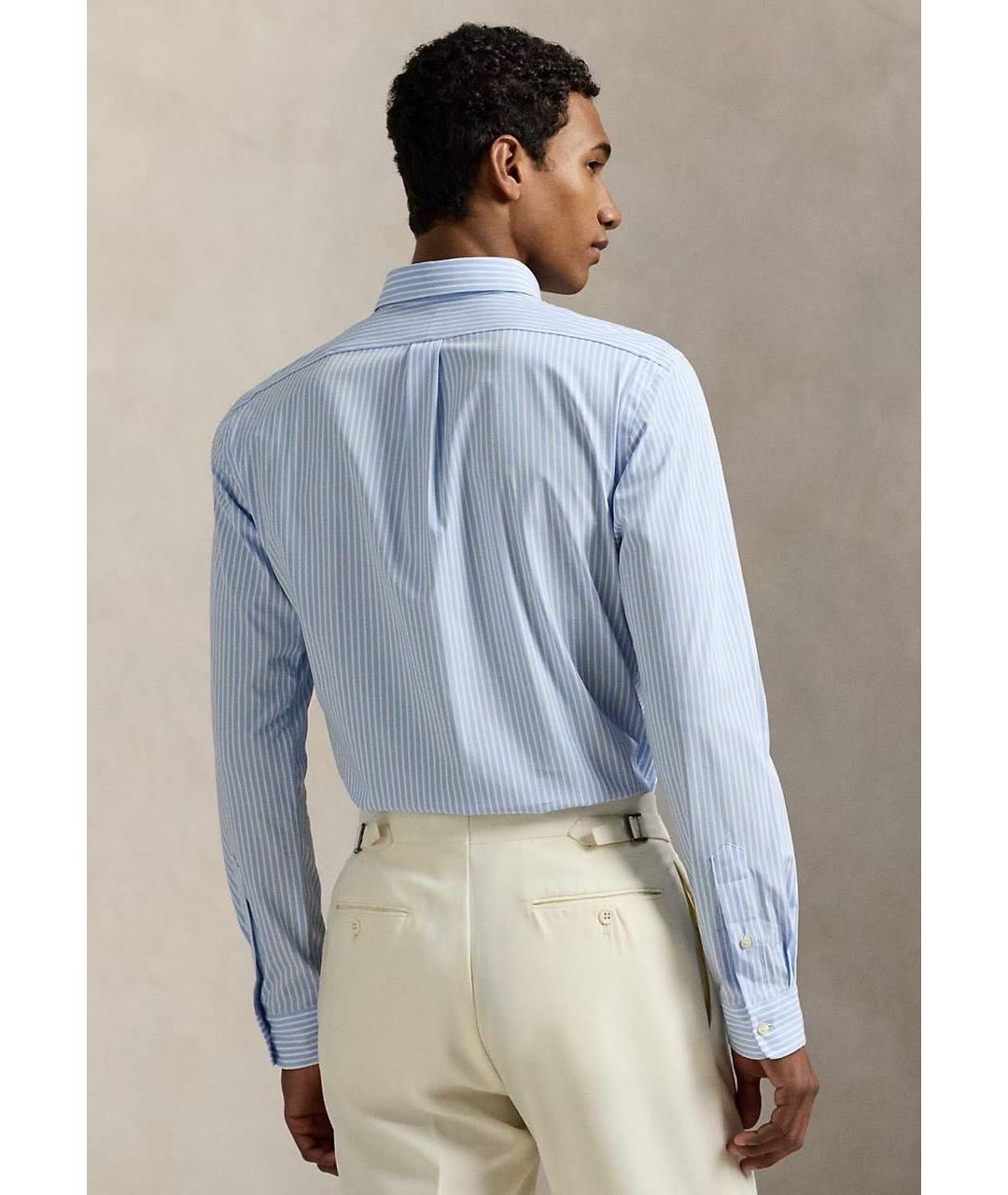 POLO RALPH LAUREN Голубая хлопковая классическая рубашка, фото 2