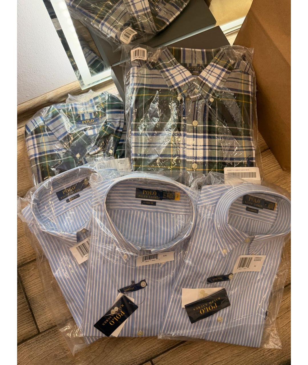 POLO RALPH LAUREN Голубая хлопковая классическая рубашка, фото 5