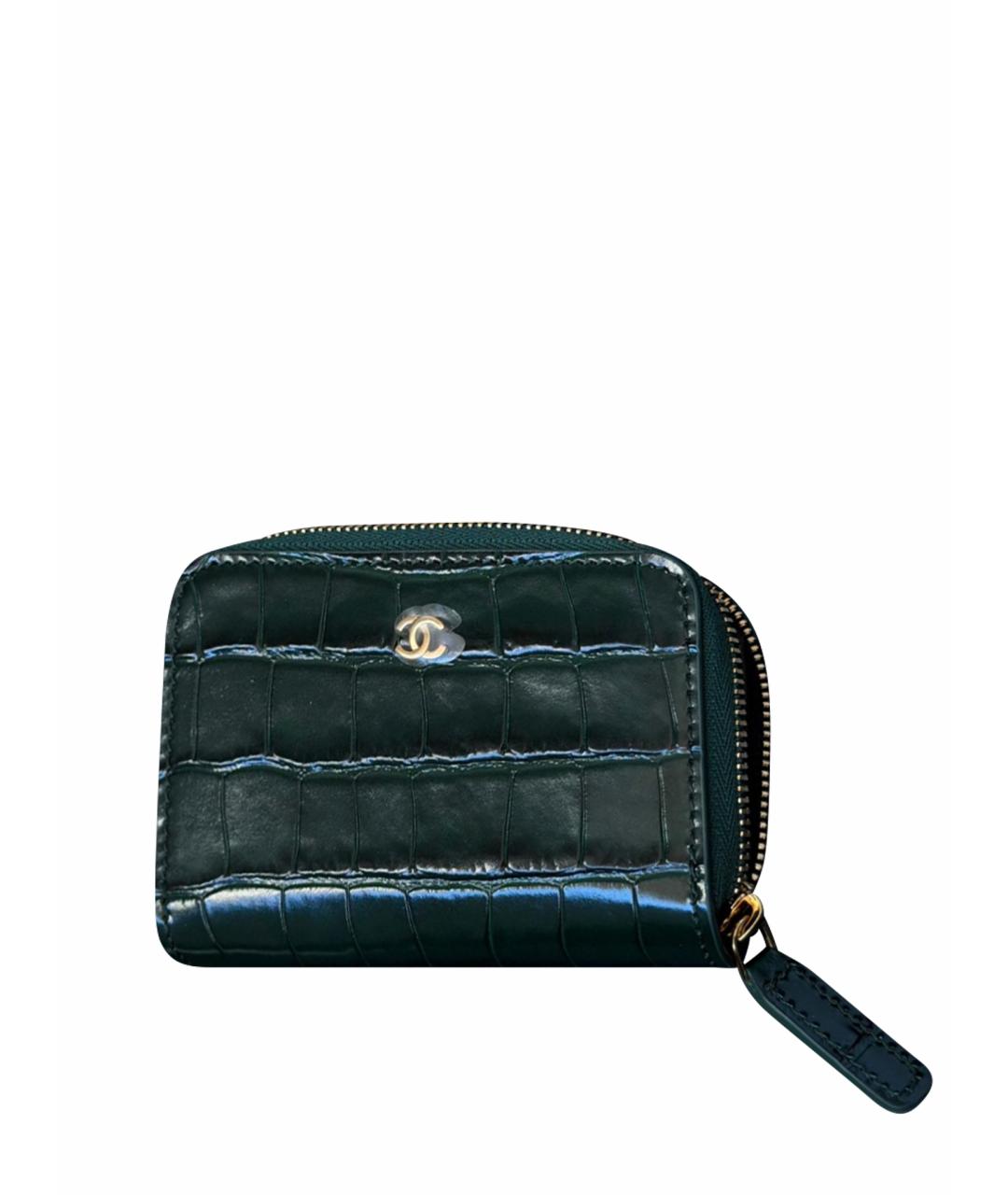 CHANEL Зеленый кожаный кошелек, фото 1