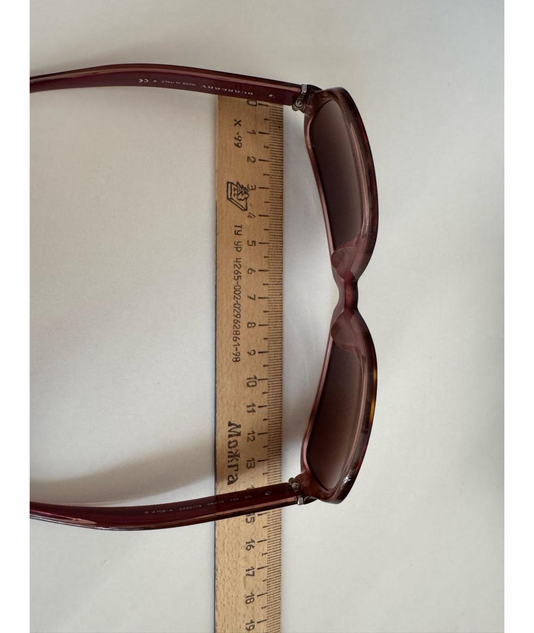 BURBERRY Бордовые пластиковые солнцезащитные очки, фото 5