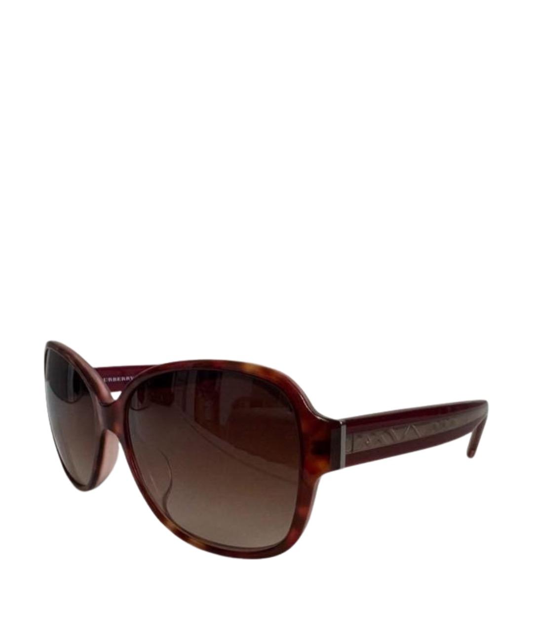 BURBERRY Бордовые пластиковые солнцезащитные очки, фото 1