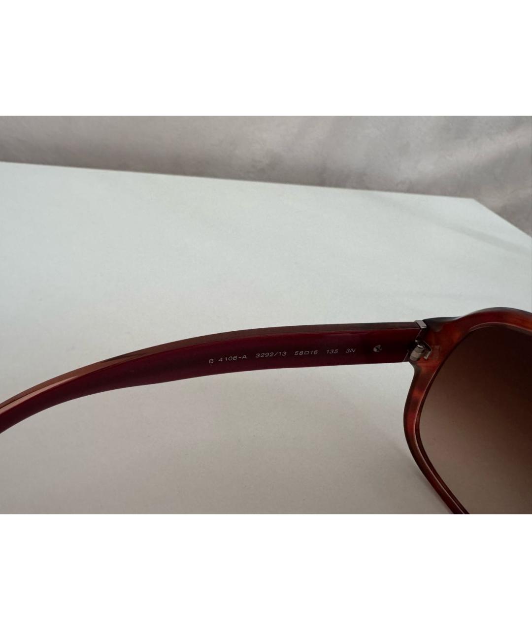 BURBERRY Бордовые пластиковые солнцезащитные очки, фото 4