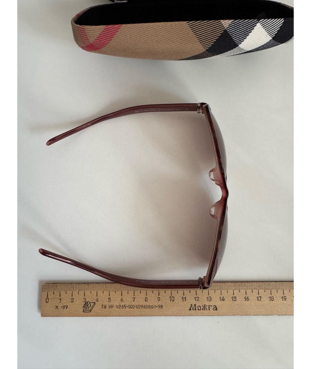 BURBERRY Бордовые пластиковые солнцезащитные очки, фото 8