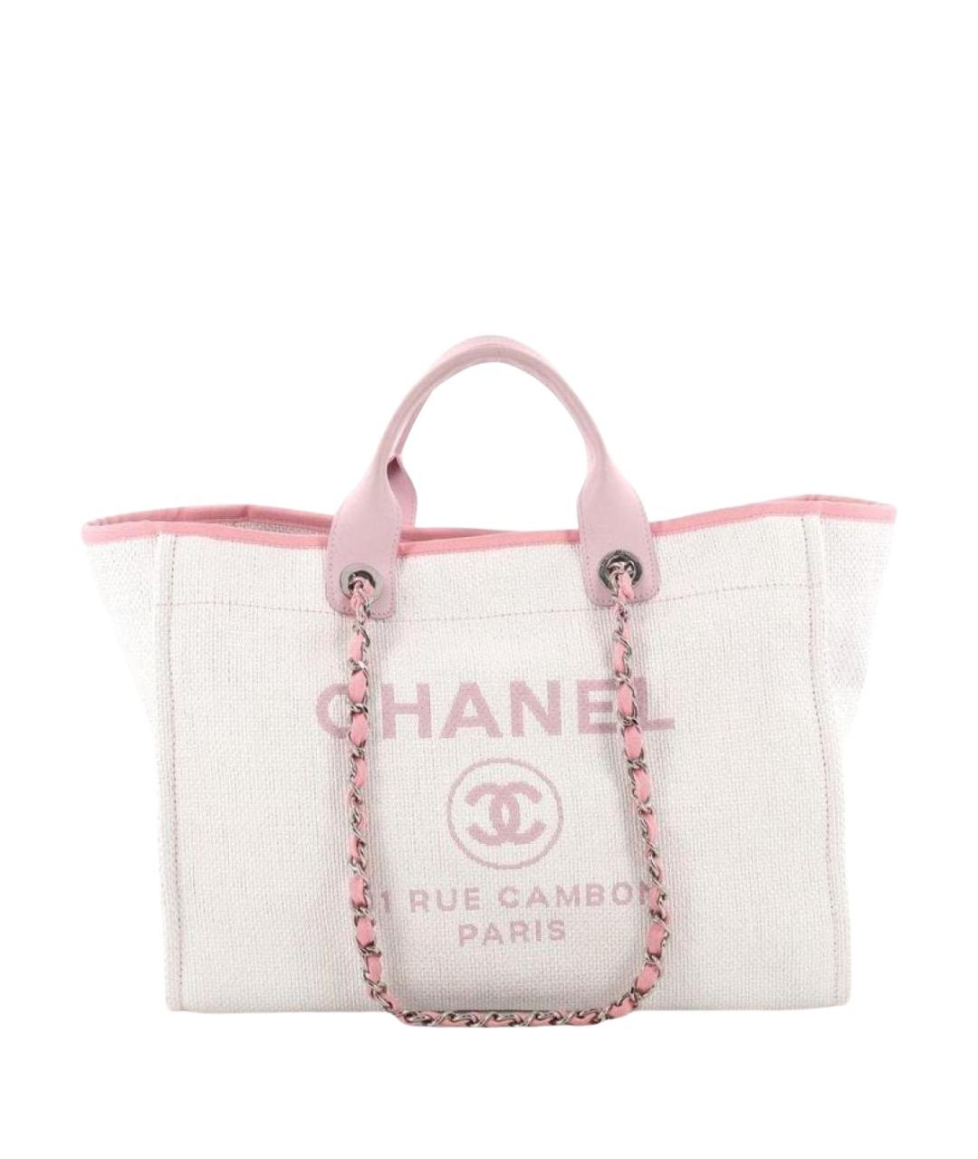 CHANEL Белая тканевая сумка тоут, фото 1