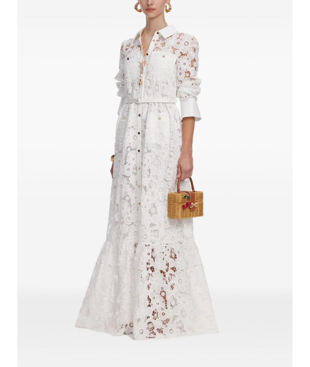 SELF-PORTRAIT Белое кружевное повседневное платье, фото 6