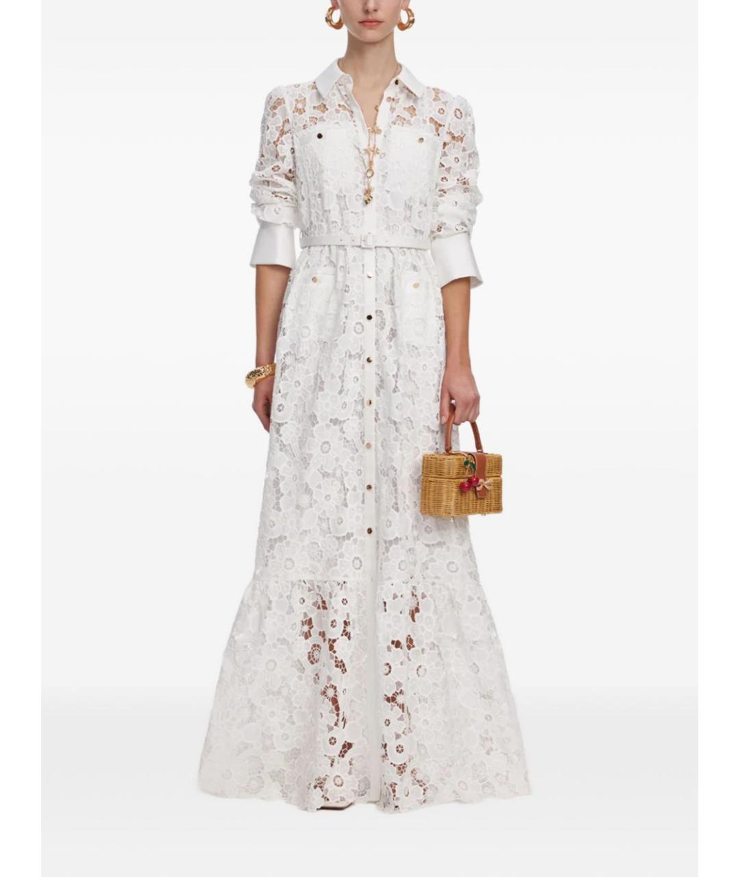 SELF-PORTRAIT Белое кружевное повседневное платье, фото 3