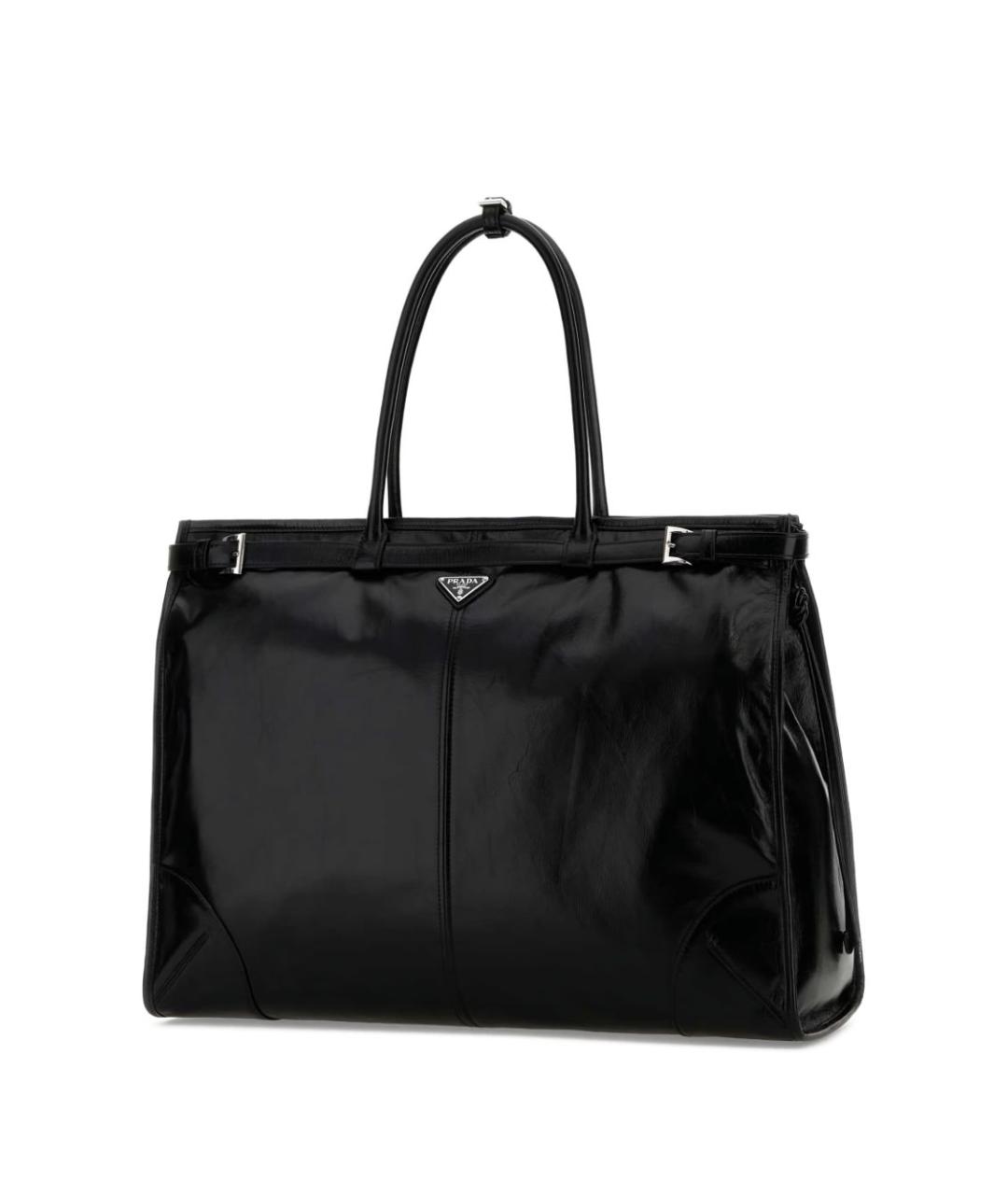 PRADA Черная кожаная сумка тоут, фото 3