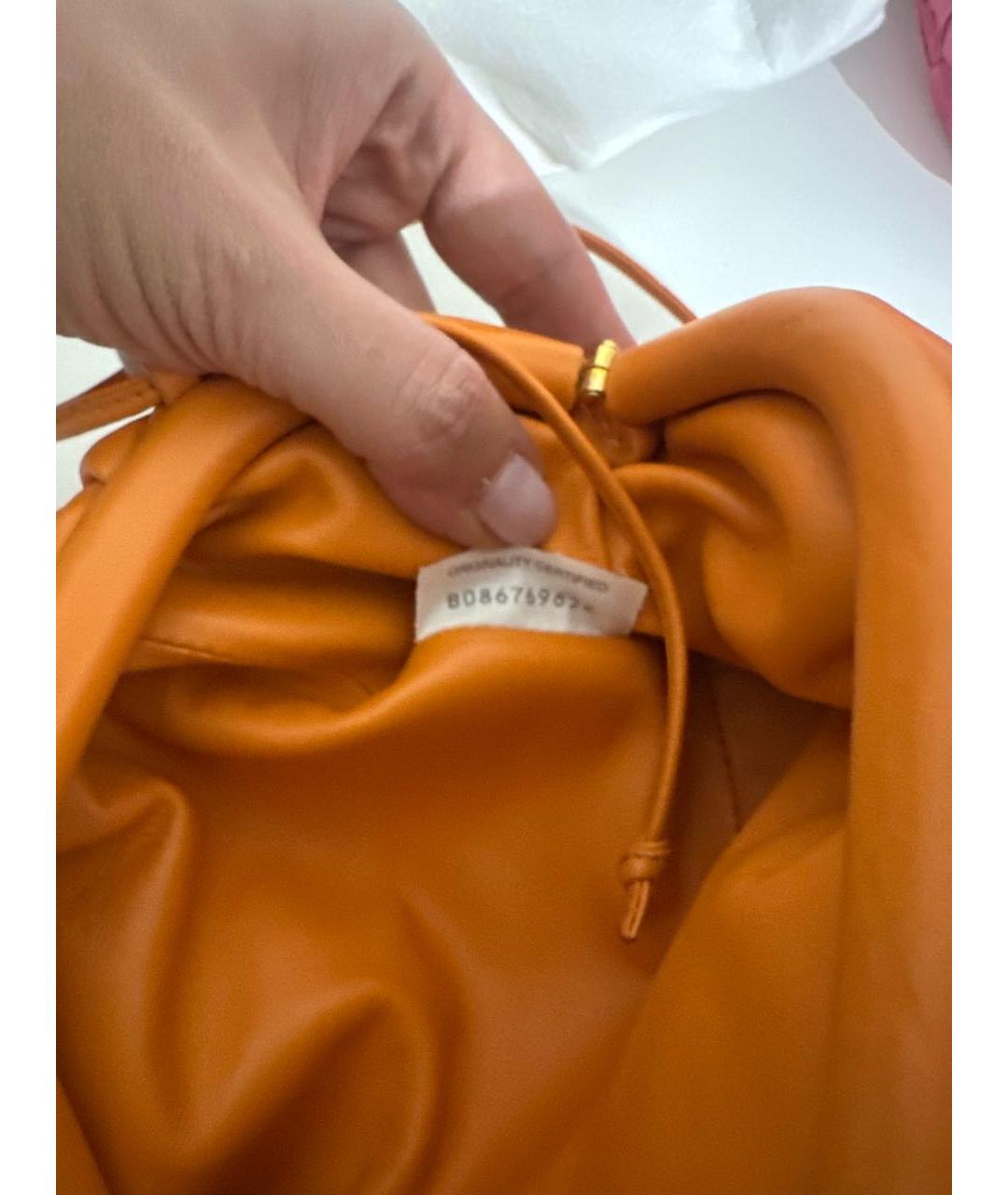 BOTTEGA VENETA Оранжевая кожаная сумка через плечо, фото 5