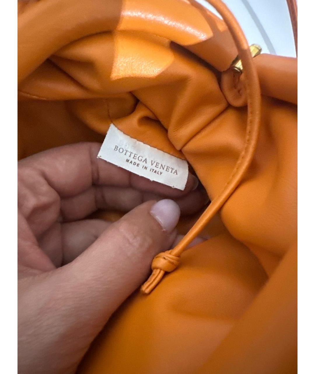 BOTTEGA VENETA Оранжевая кожаная сумка через плечо, фото 4