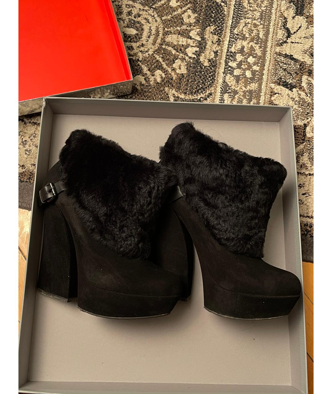 GIAN MARCO LORENZI Черные замшевые ботильоны, фото 4
