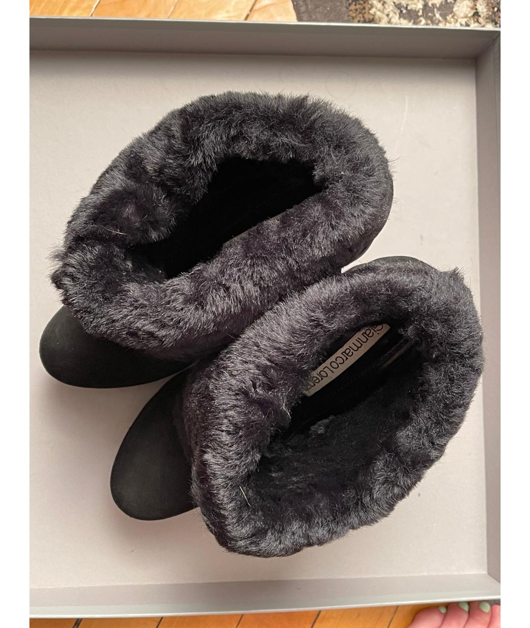 GIAN MARCO LORENZI Черные замшевые ботильоны, фото 3