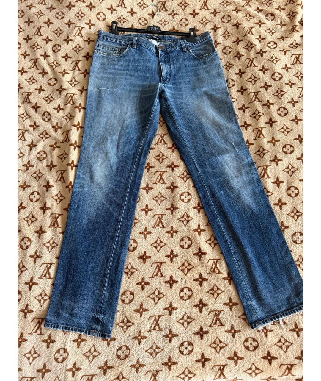 DOLCE&GABBANA Синие хлопковые прямые джинсы, фото 9