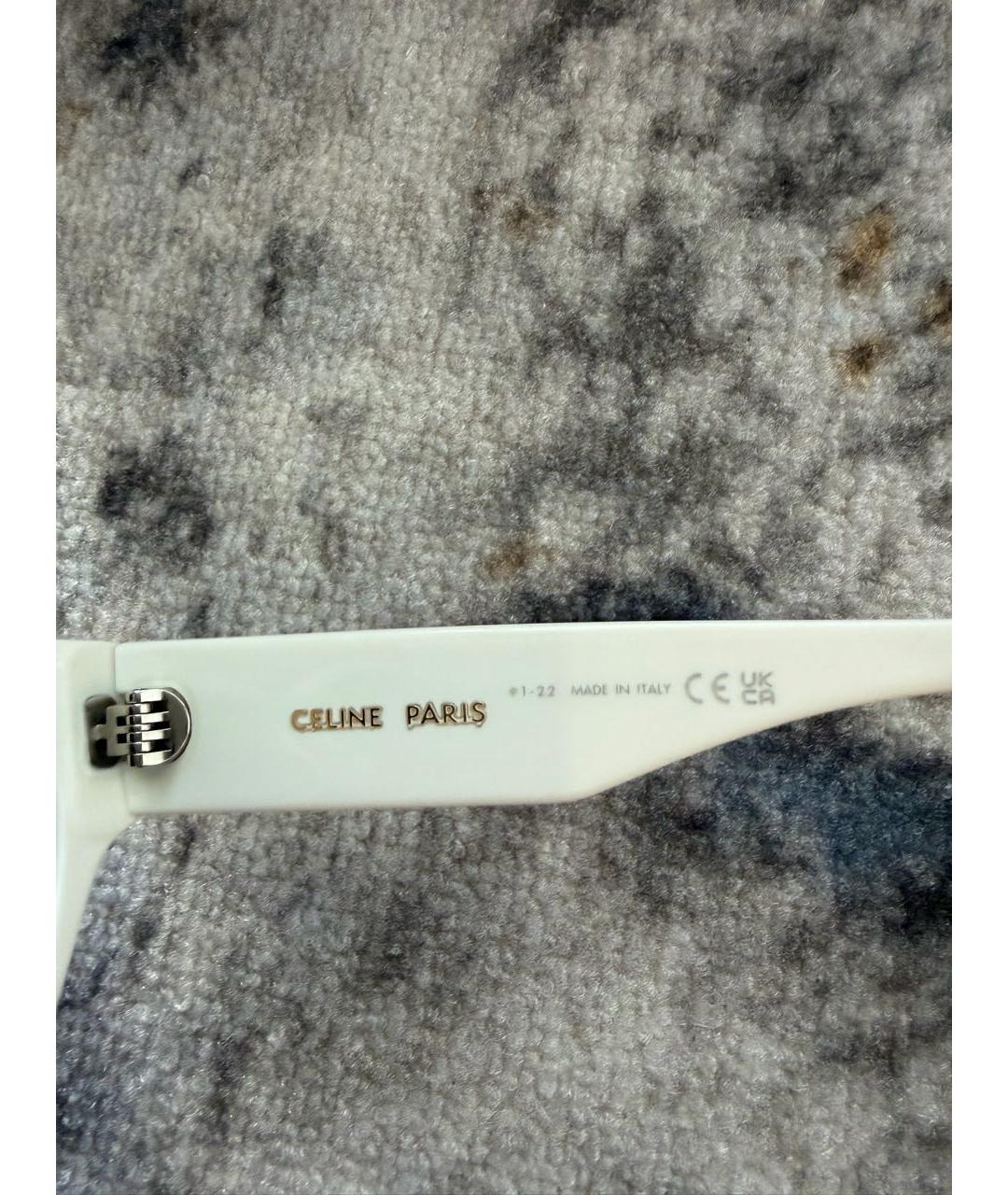 CELINE Белые пластиковые солнцезащитные очки, фото 5