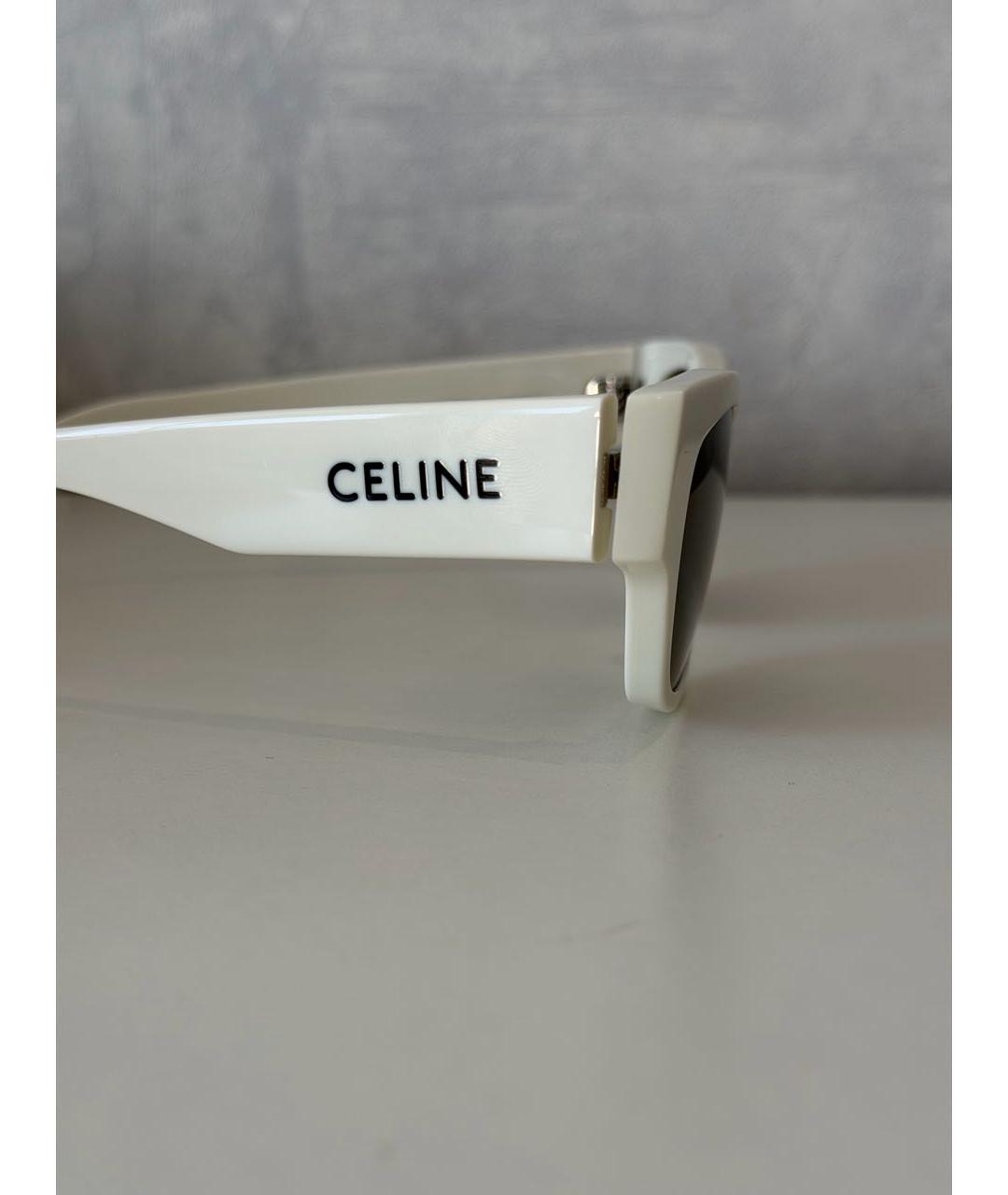 CELINE Белые пластиковые солнцезащитные очки, фото 3