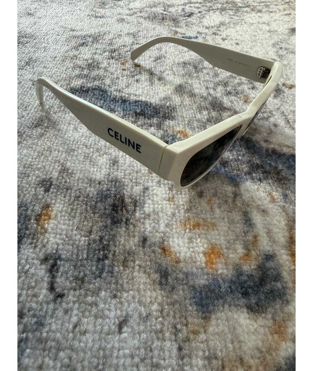 CELINE Белые пластиковые солнцезащитные очки, фото 2