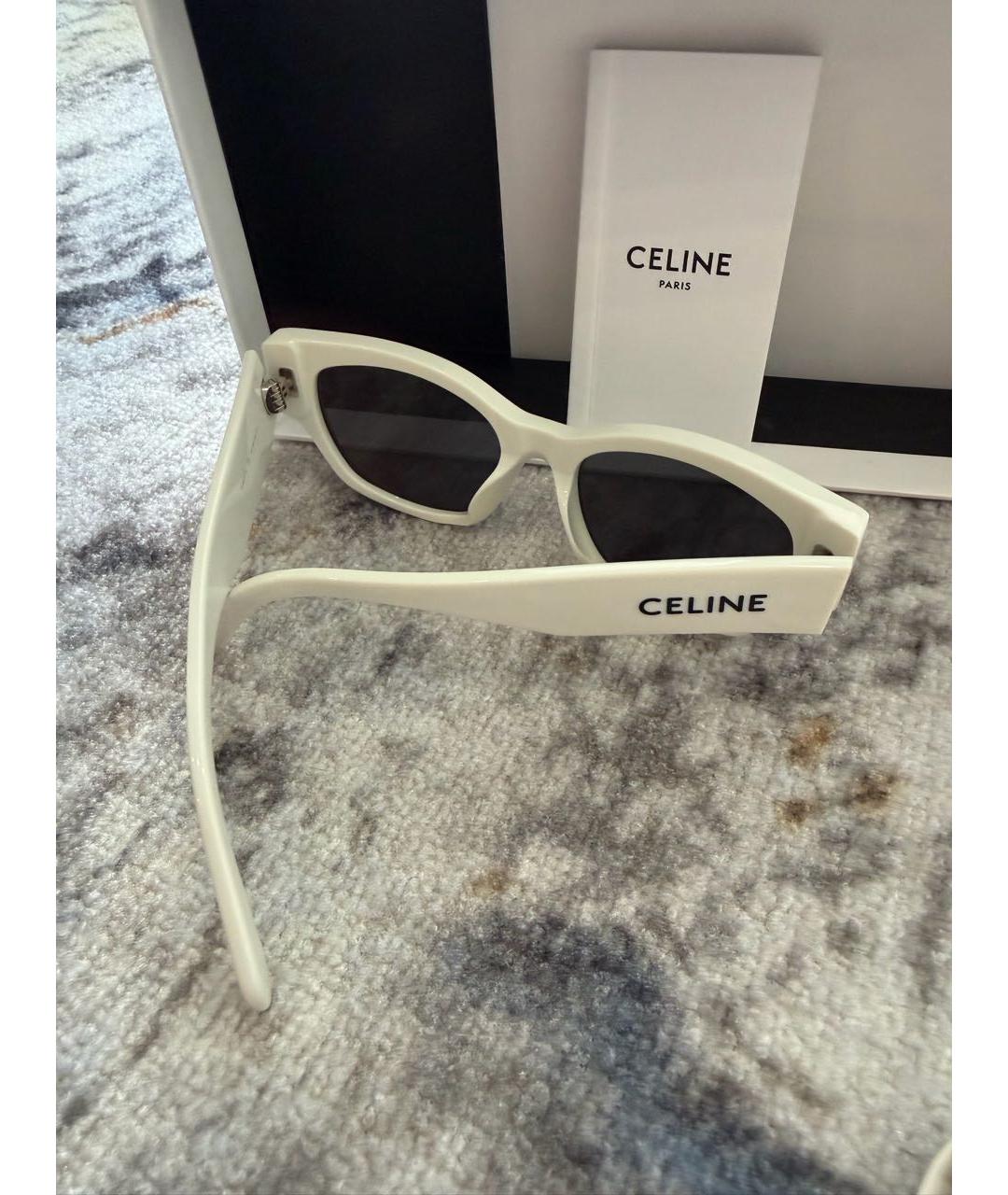 CELINE Белые пластиковые солнцезащитные очки, фото 7