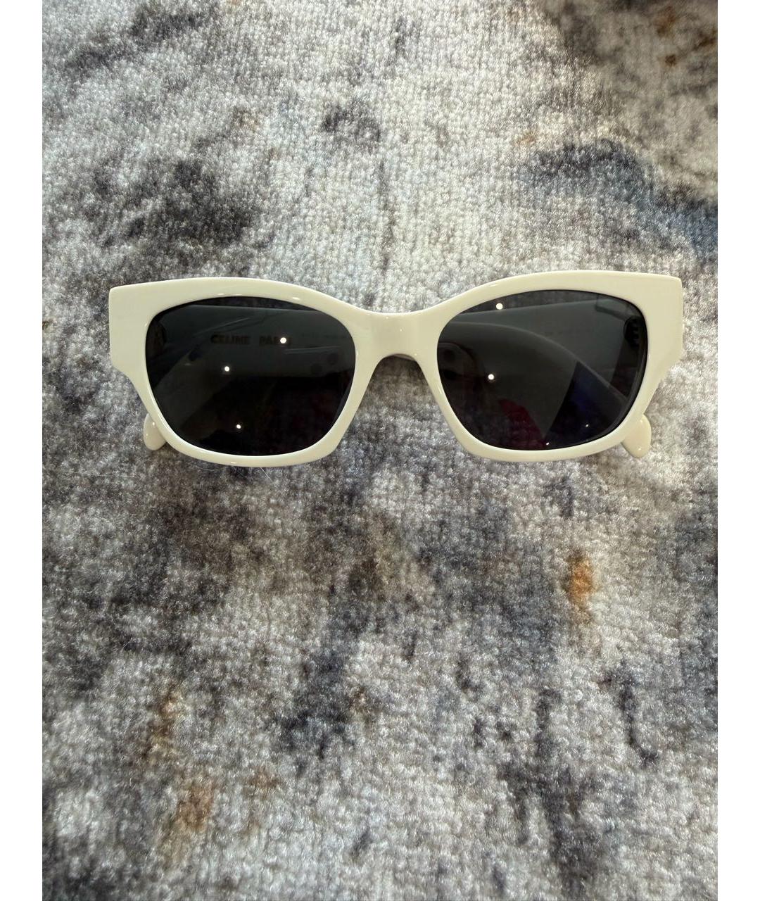 CELINE Белые пластиковые солнцезащитные очки, фото 8