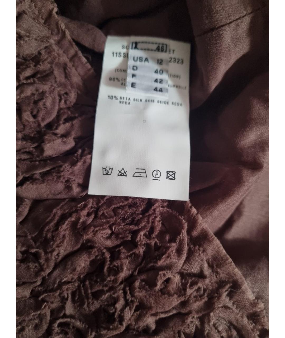 ERMANNO SCERVINO Коричневое хлопковое повседневное платье, фото 7