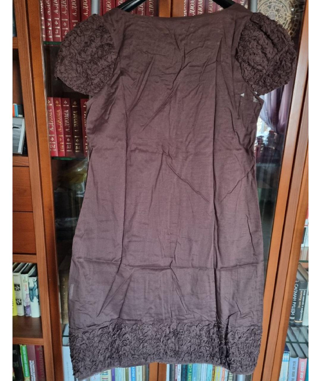 ERMANNO SCERVINO Коричневое хлопковое повседневное платье, фото 2