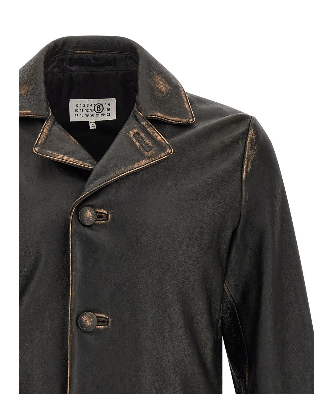 MM6 MAISON MARGIELA Черная кожаная куртка, фото 3