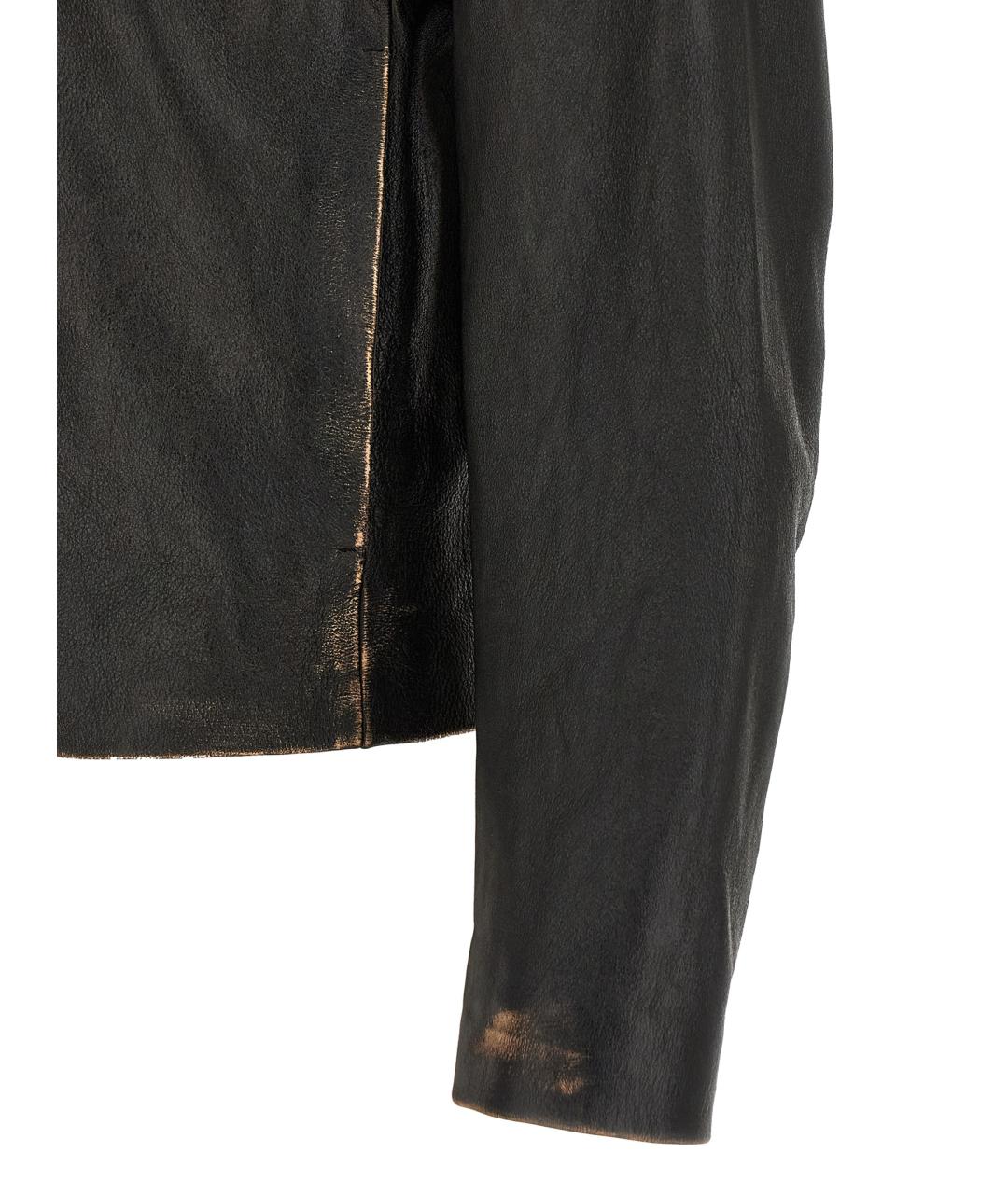 MM6 MAISON MARGIELA Черная кожаная куртка, фото 4