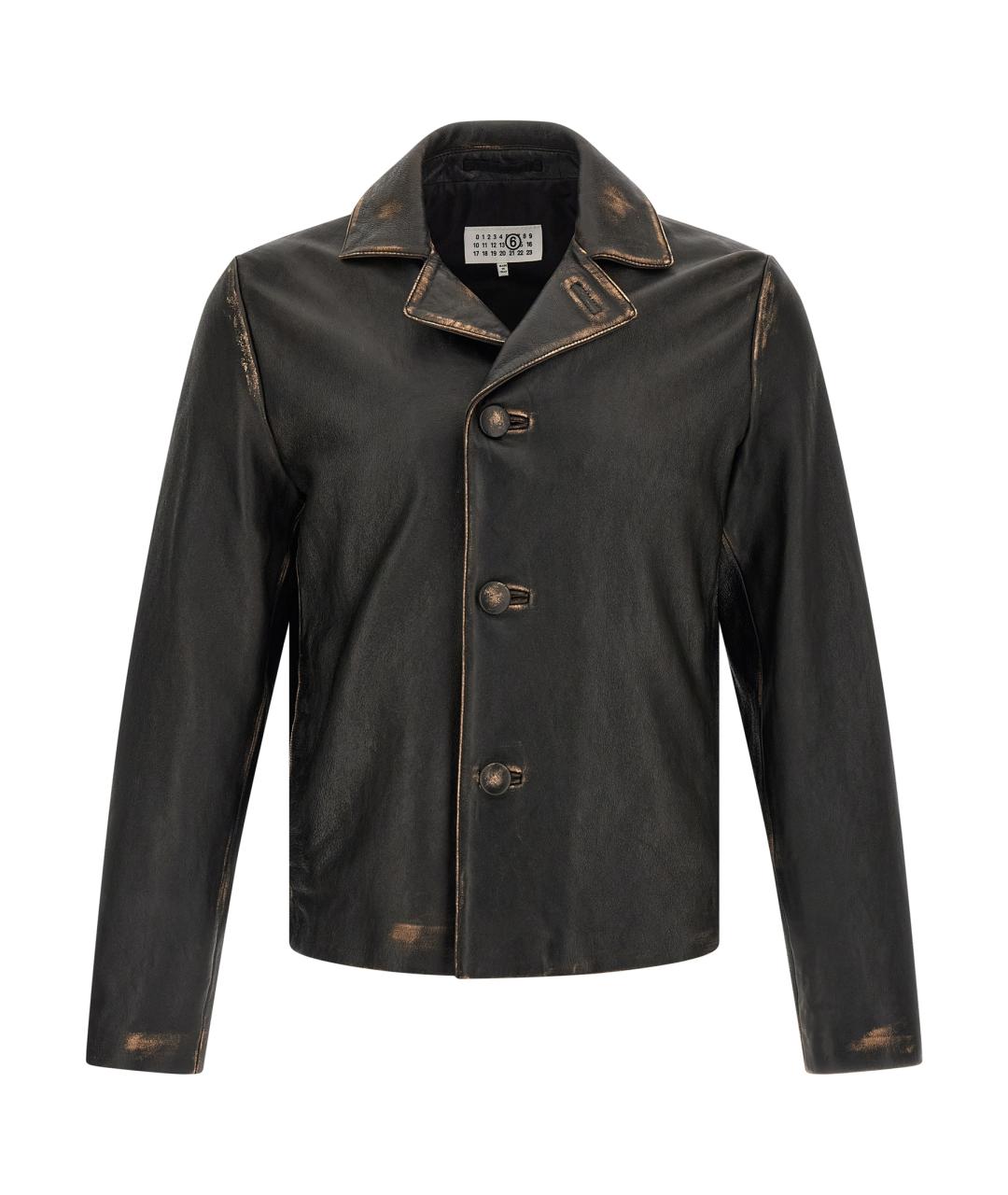 MM6 MAISON MARGIELA Черная кожаная куртка, фото 1