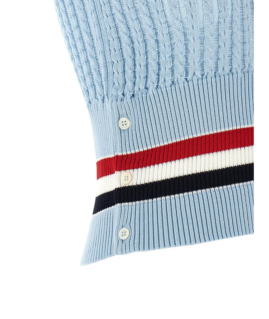 THOM BROWNE Голубая хлопковая жилетка, фото 4