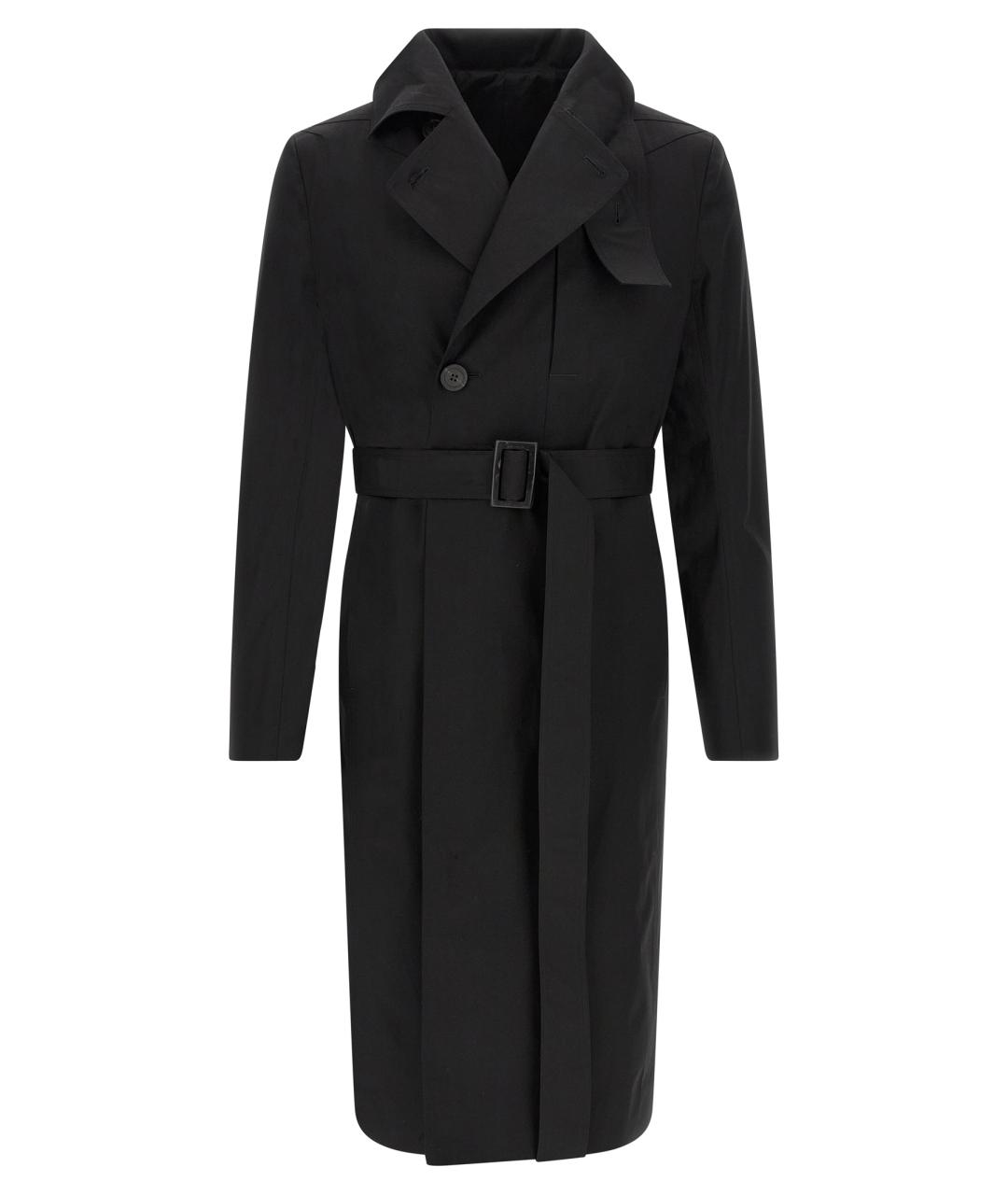 RICK OWENS Черный хлопковый тренч / плащ, фото 1