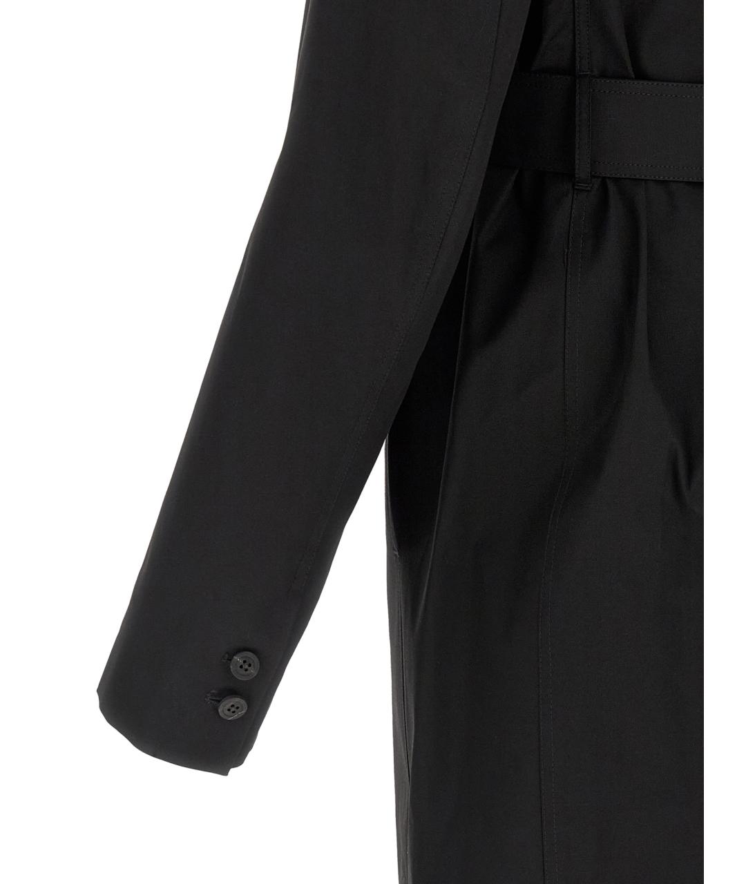 RICK OWENS Черный хлопковый тренч / плащ, фото 4