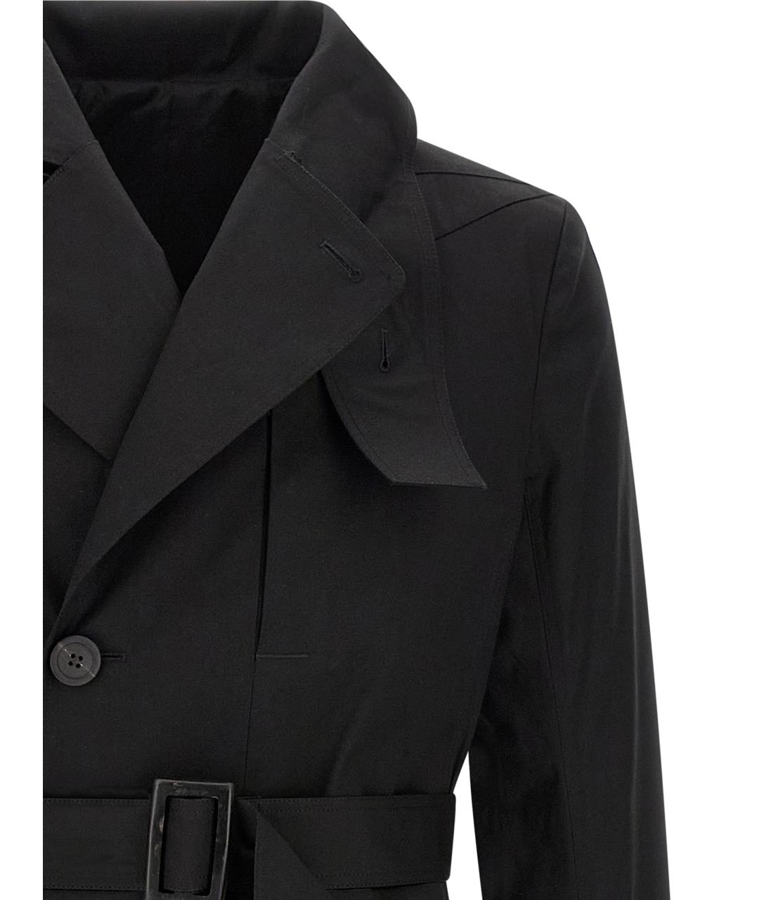 RICK OWENS Черный хлопковый тренч / плащ, фото 3