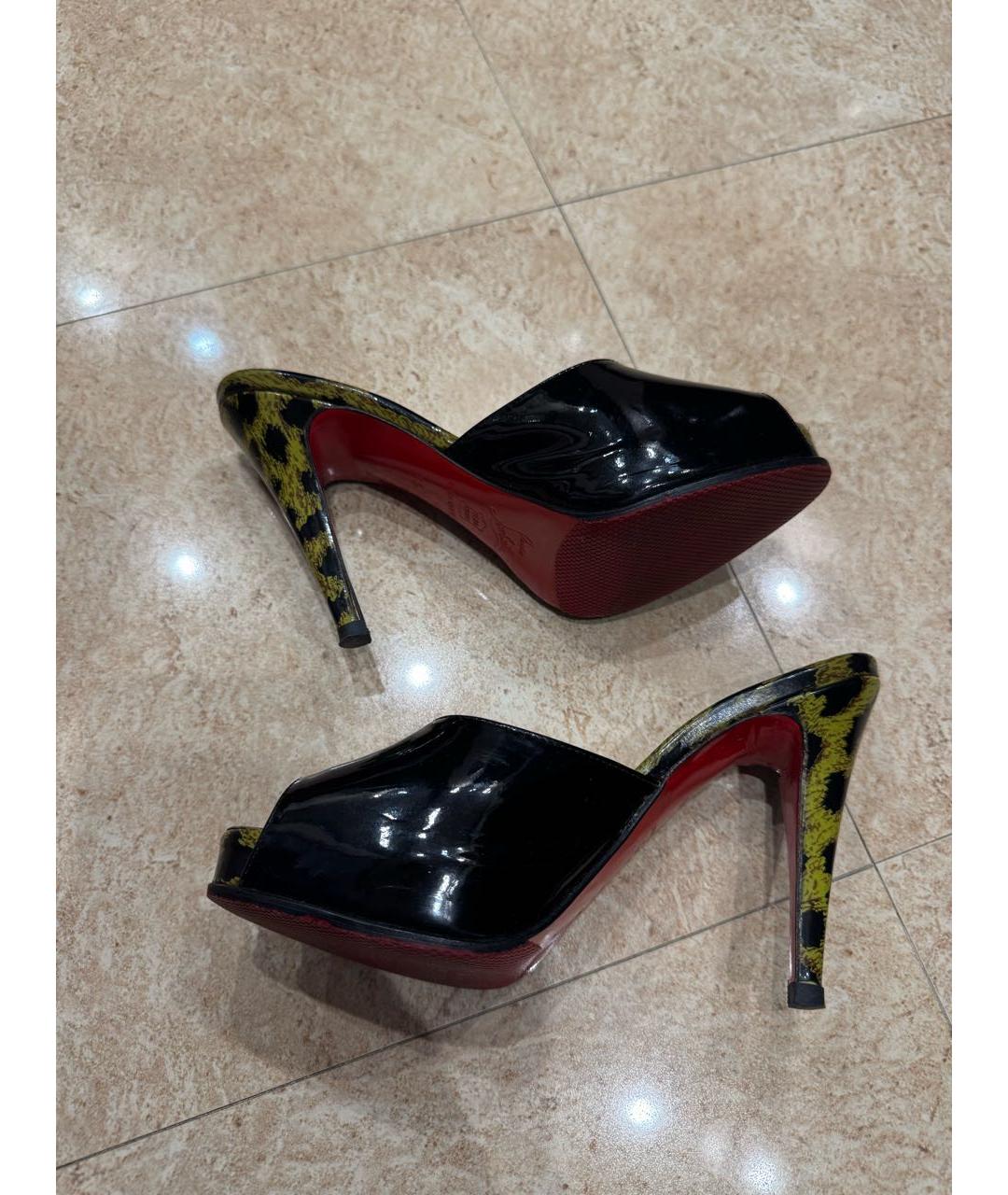 CHRISTIAN LOUBOUTIN Черные мюли из лакированной кожи, фото 6