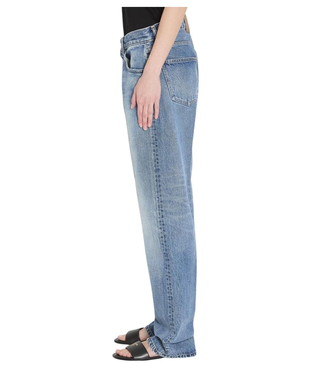 CELINE Синие хлопковые прямые джинсы, фото 3