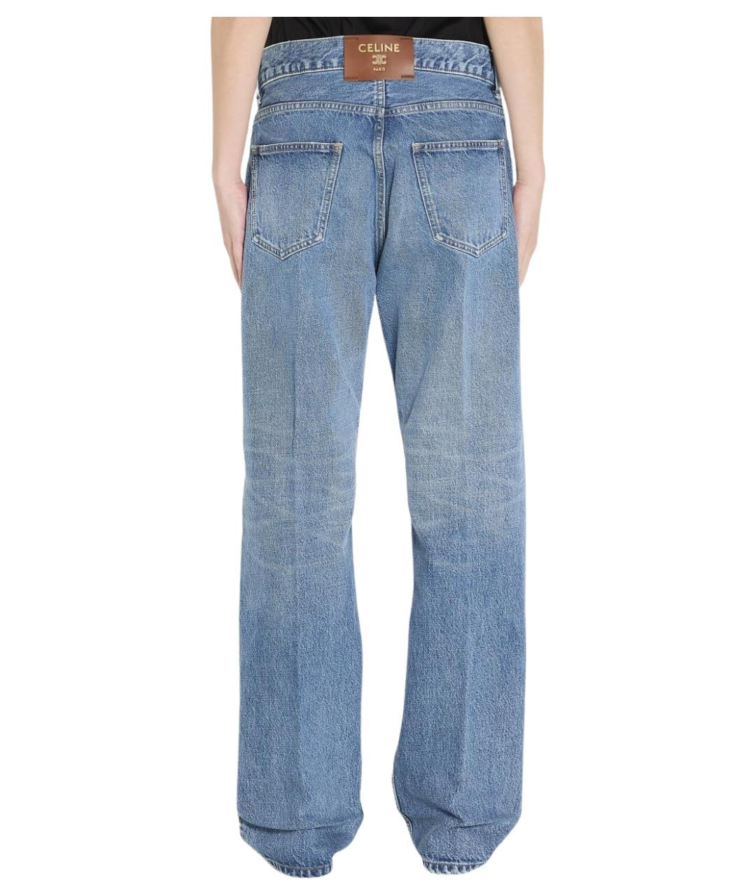 CELINE Синие хлопковые прямые джинсы, фото 4