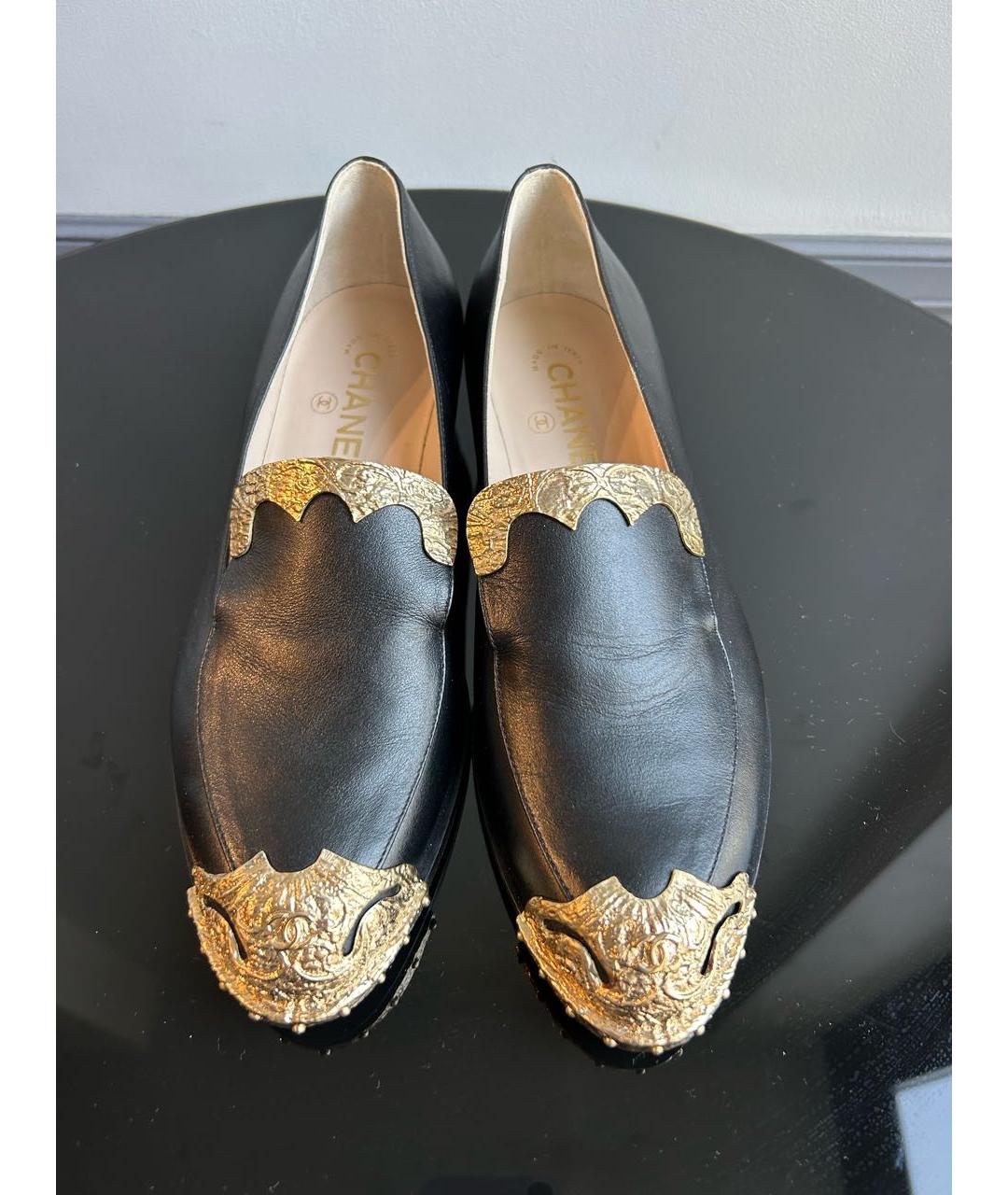 CHANEL Черные кожаные лоферы, фото 2