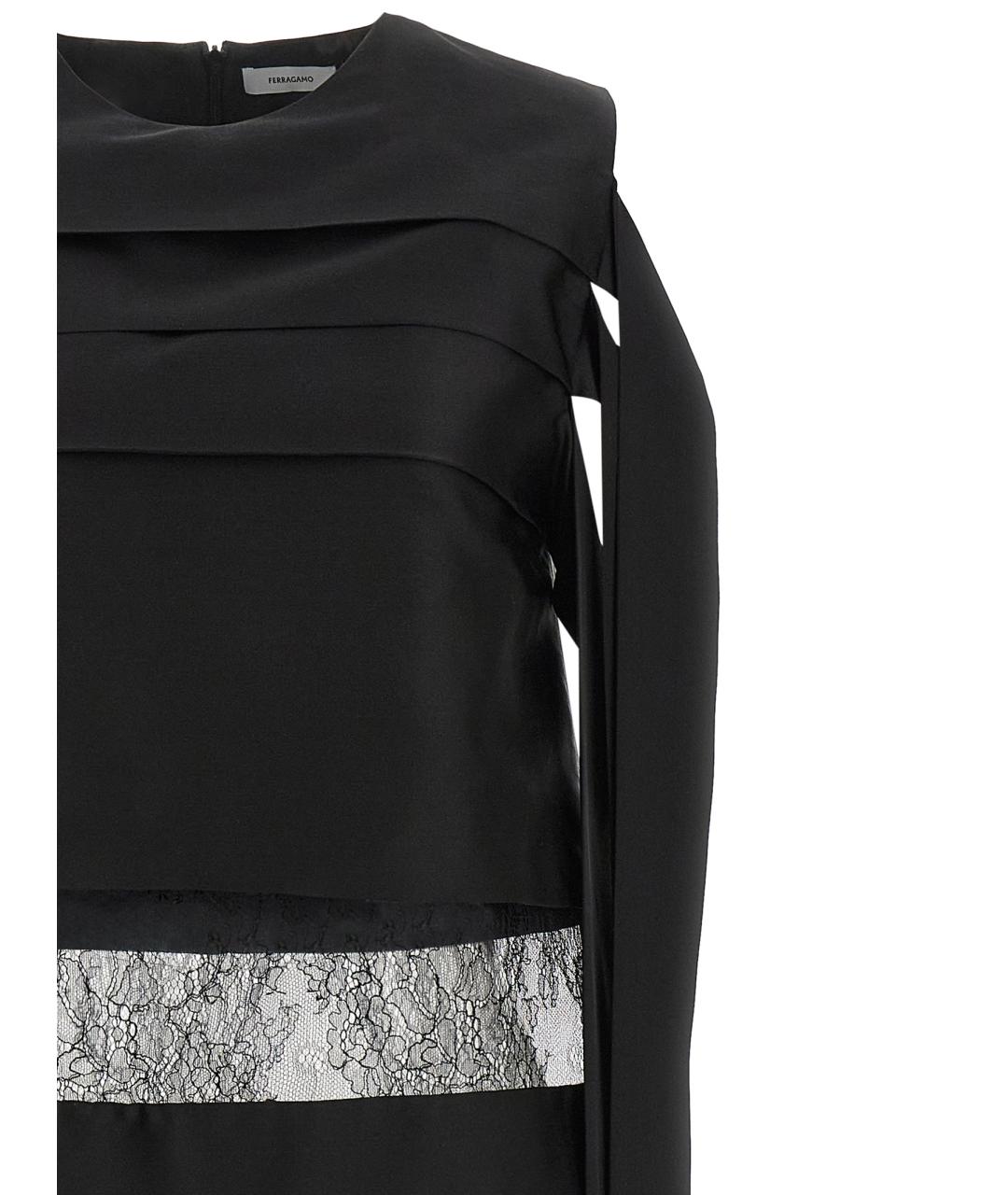 FERRAGAMO Черное шелковое коктейльное платье, фото 3