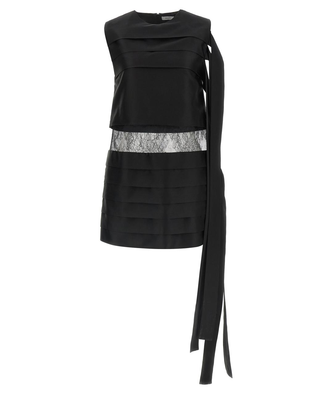 FERRAGAMO Черное шелковое коктейльное платье, фото 1