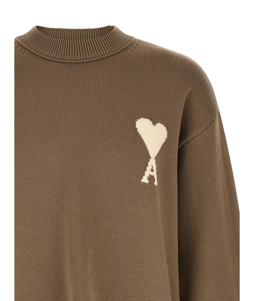 Ami Paris Бежевый шерстяной джемпер / свитер, фото 3