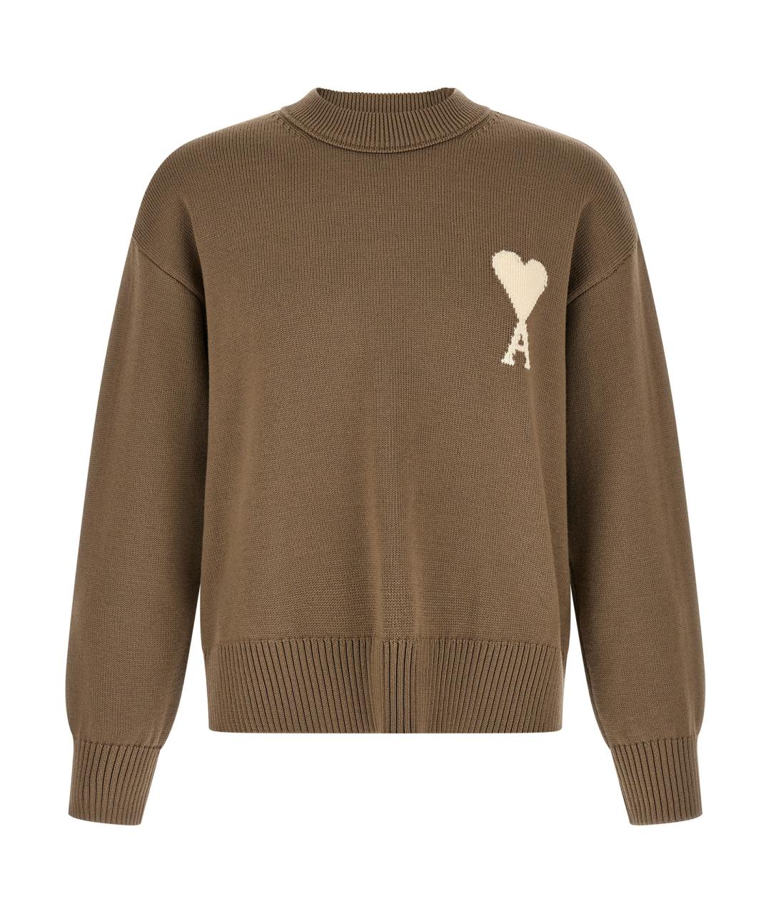 Ami Paris Бежевый шерстяной джемпер / свитер, фото 1