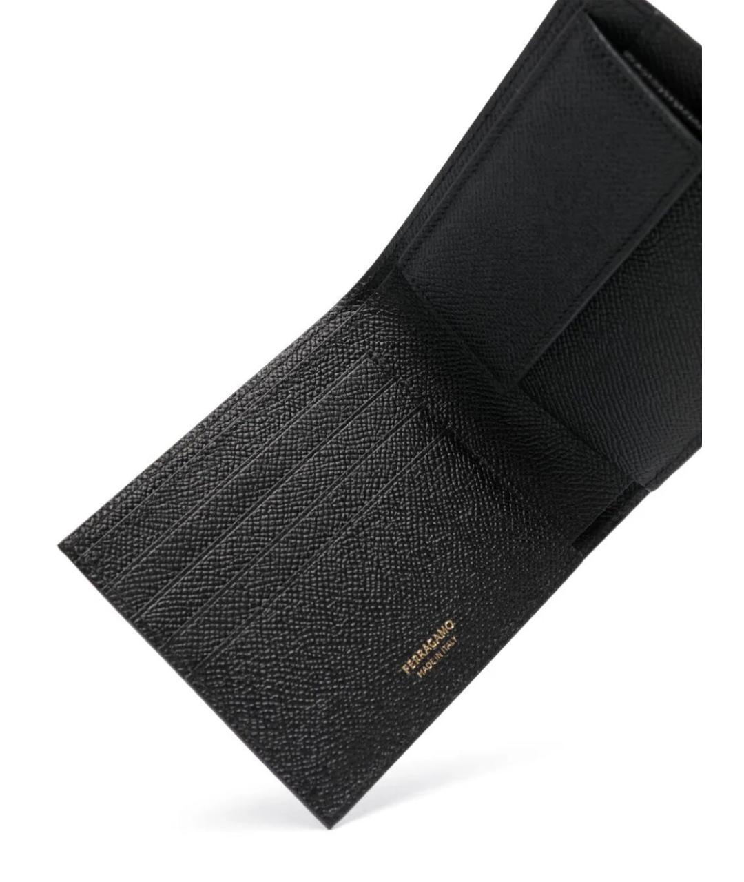 FERRAGAMO Черный кожаный кошелек, фото 3