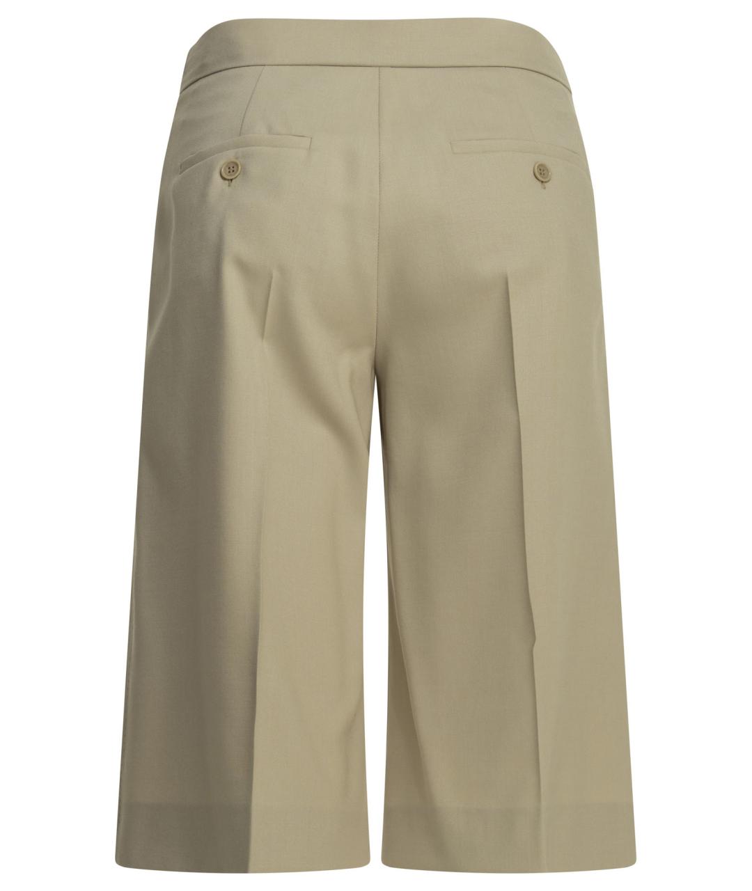 MAX MARA Бежевые шерстяные прямые брюки, фото 2