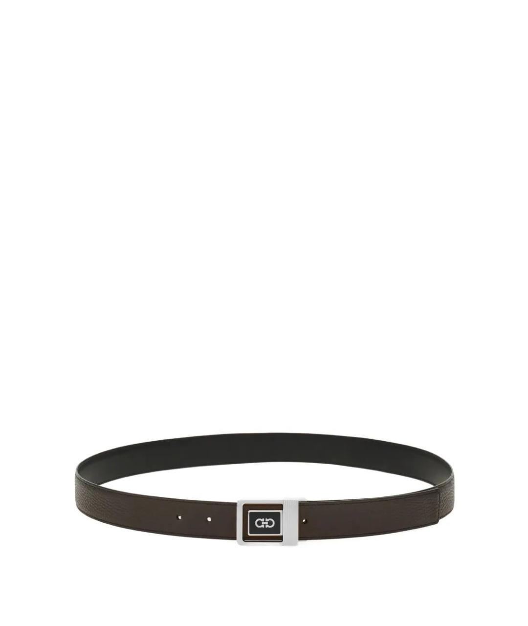 FERRAGAMO Коричневый кожаный ремень, фото 1