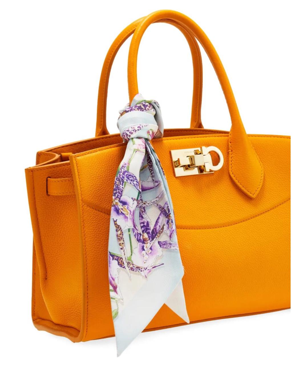 FERRAGAMO Синий шелковый шарф, фото 3