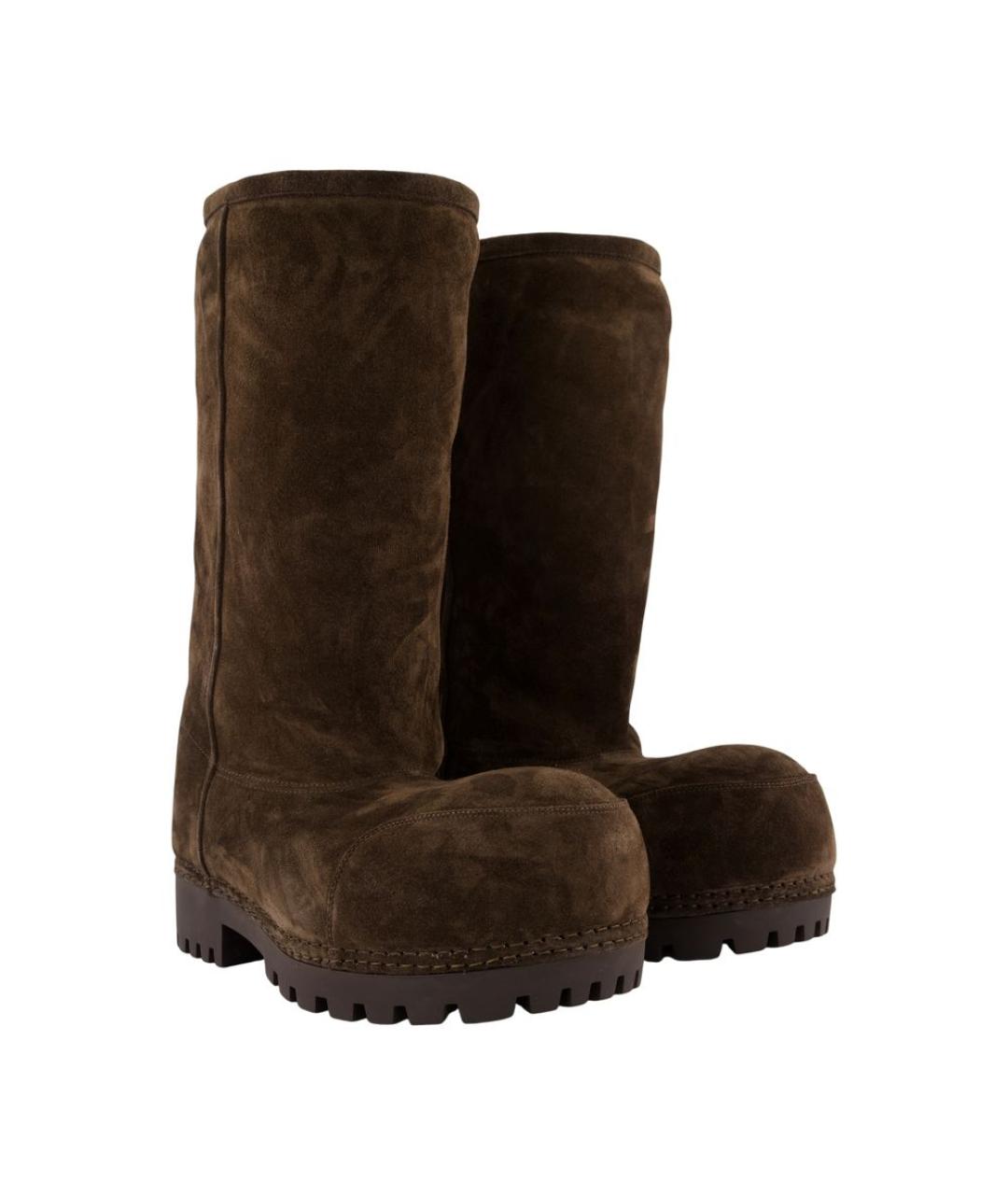 BALENCIAGA Коричневые замшевые сапоги, фото 2