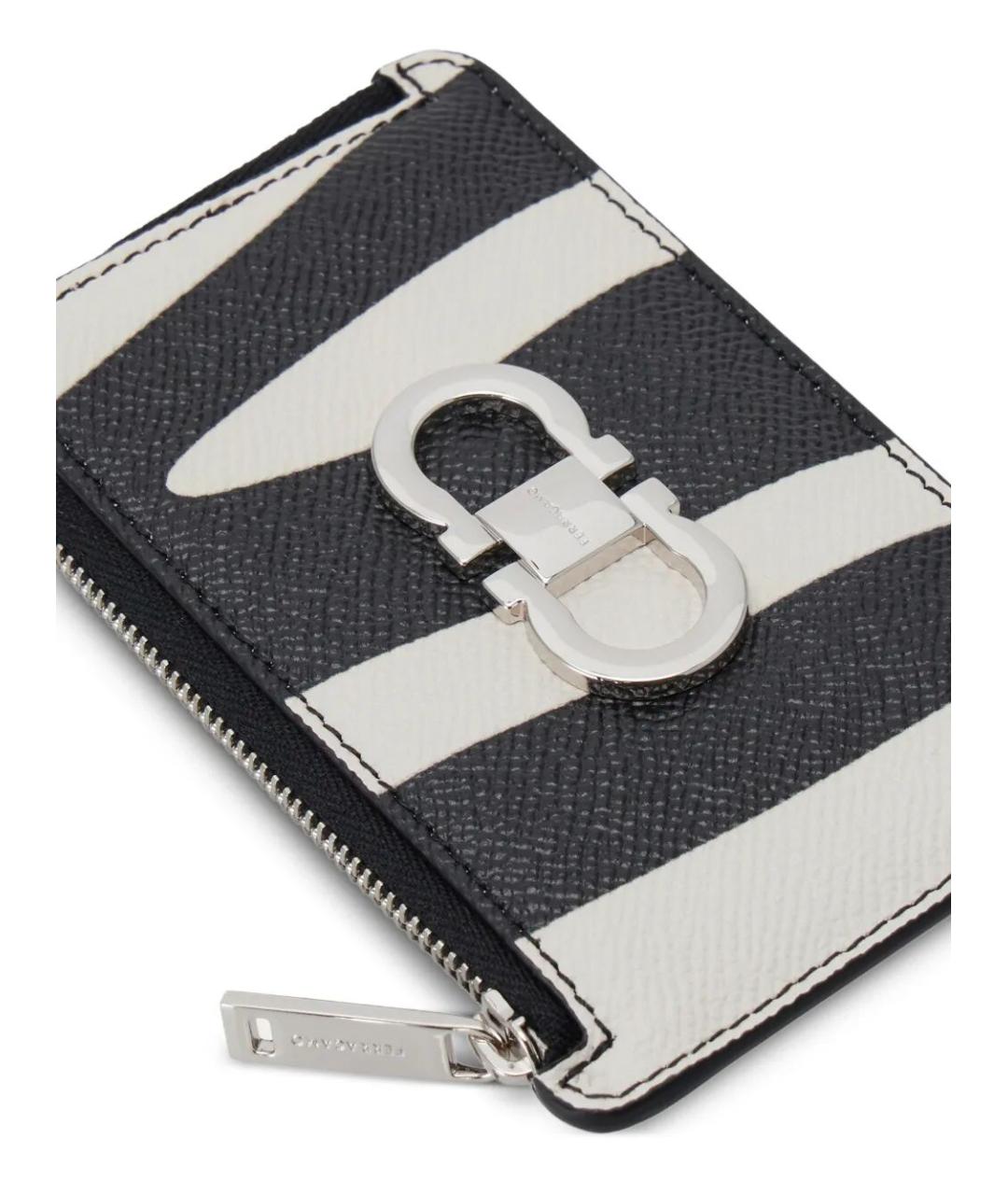 FERRAGAMO Черный кожаный кардхолдер, фото 4