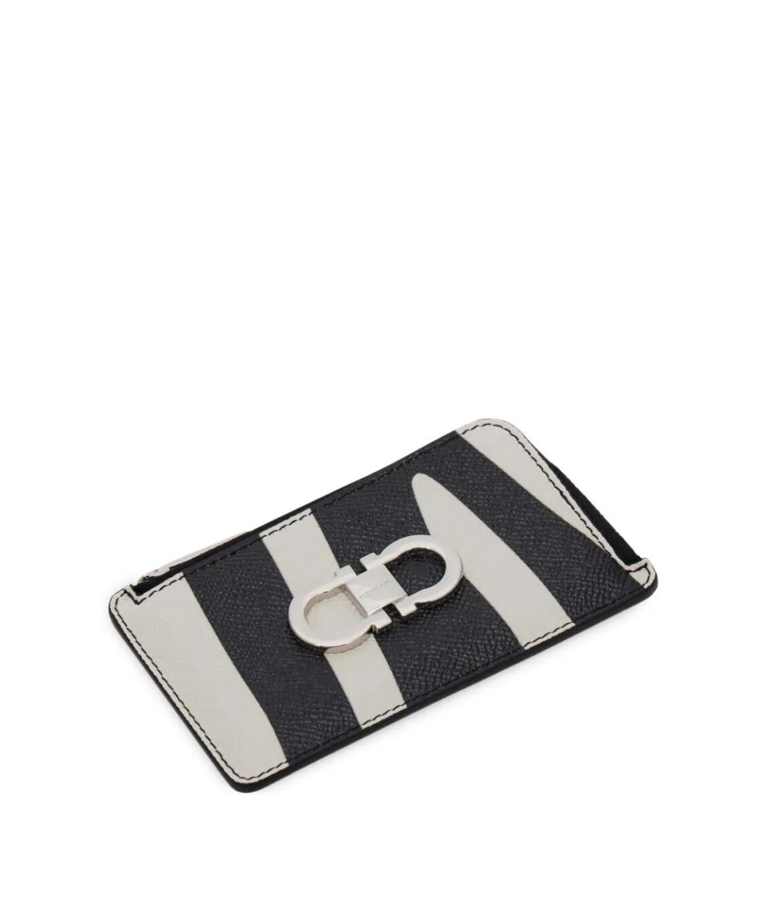 FERRAGAMO Черный кожаный кардхолдер, фото 3