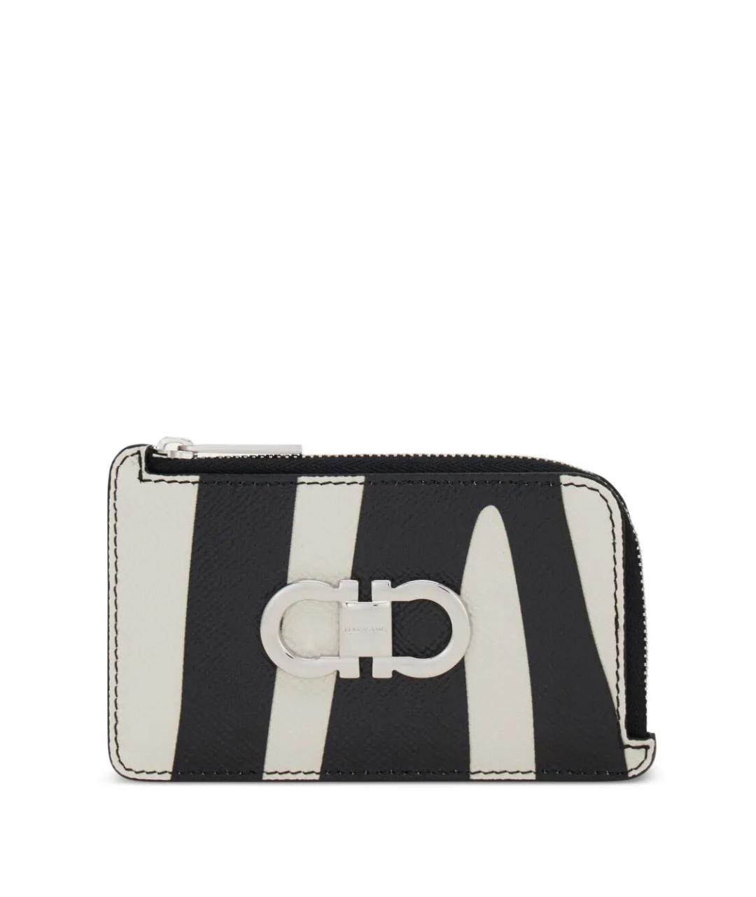 FERRAGAMO Черный кожаный кардхолдер, фото 1