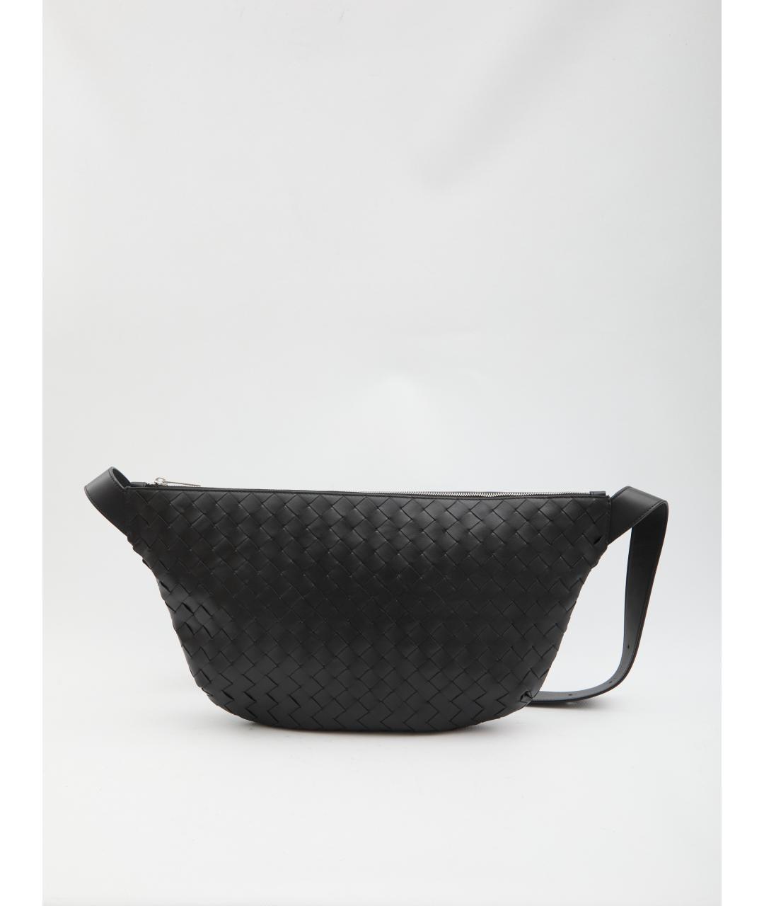 BOTTEGA VENETA Черная кожаная сумка на плечо, фото 5