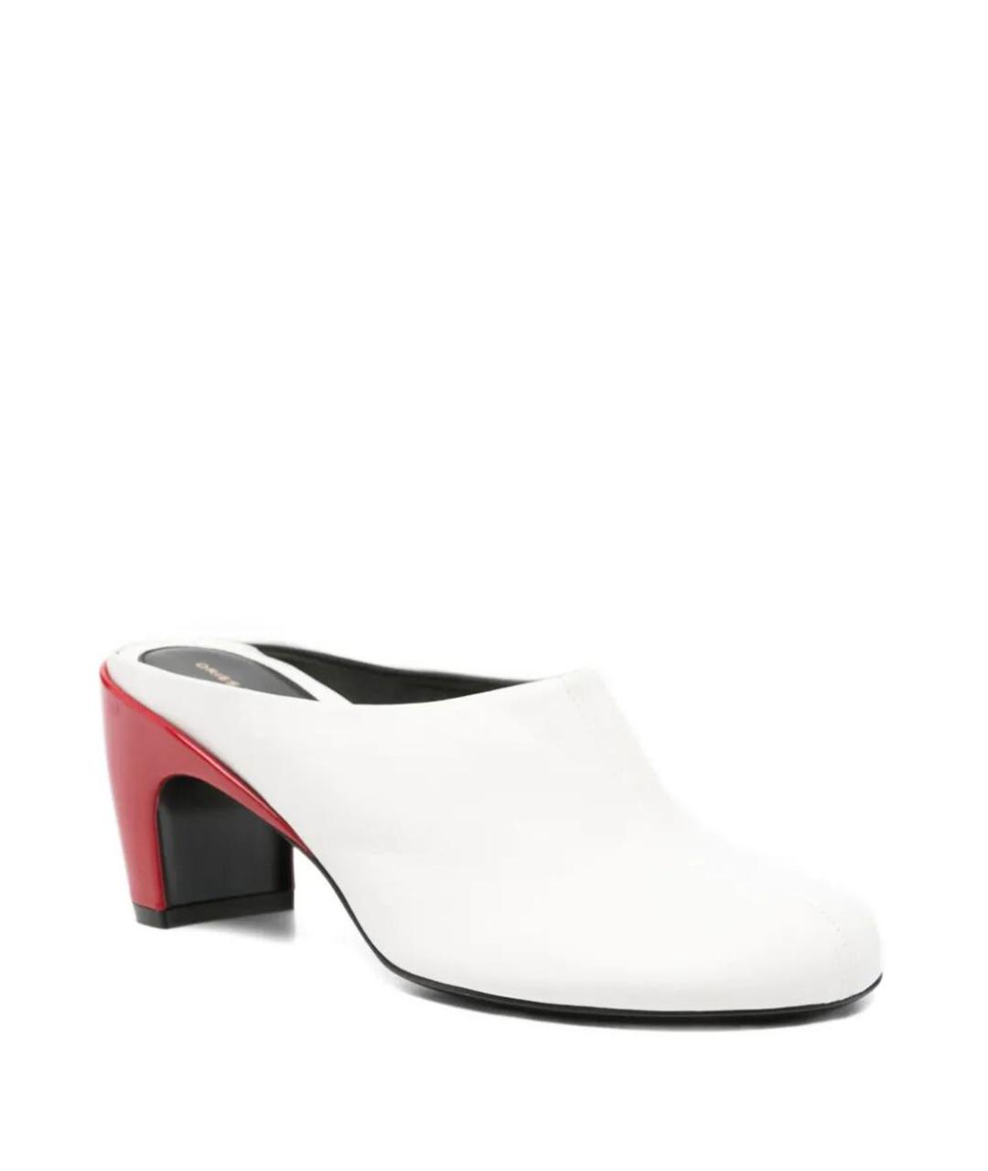 DRIES VAN NOTEN Белые кожаные мюли, фото 2