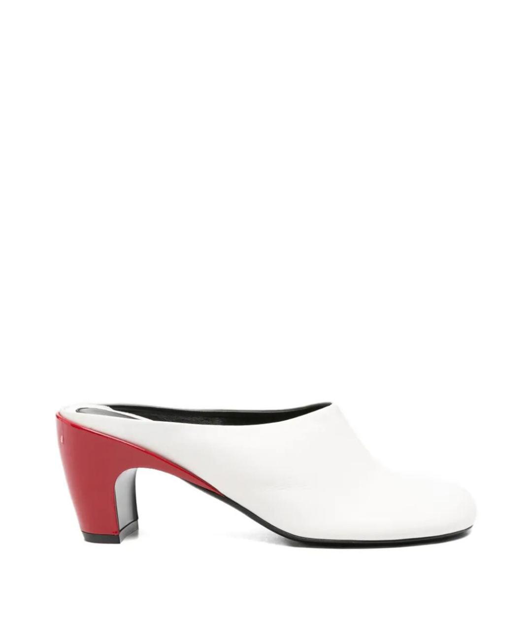 DRIES VAN NOTEN Белые кожаные мюли, фото 1